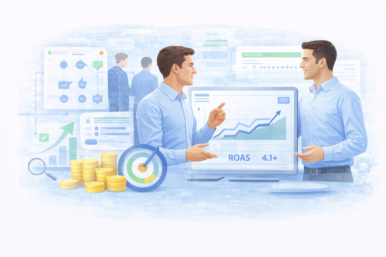 Zakelijke vergadering over conversie optimalisatie